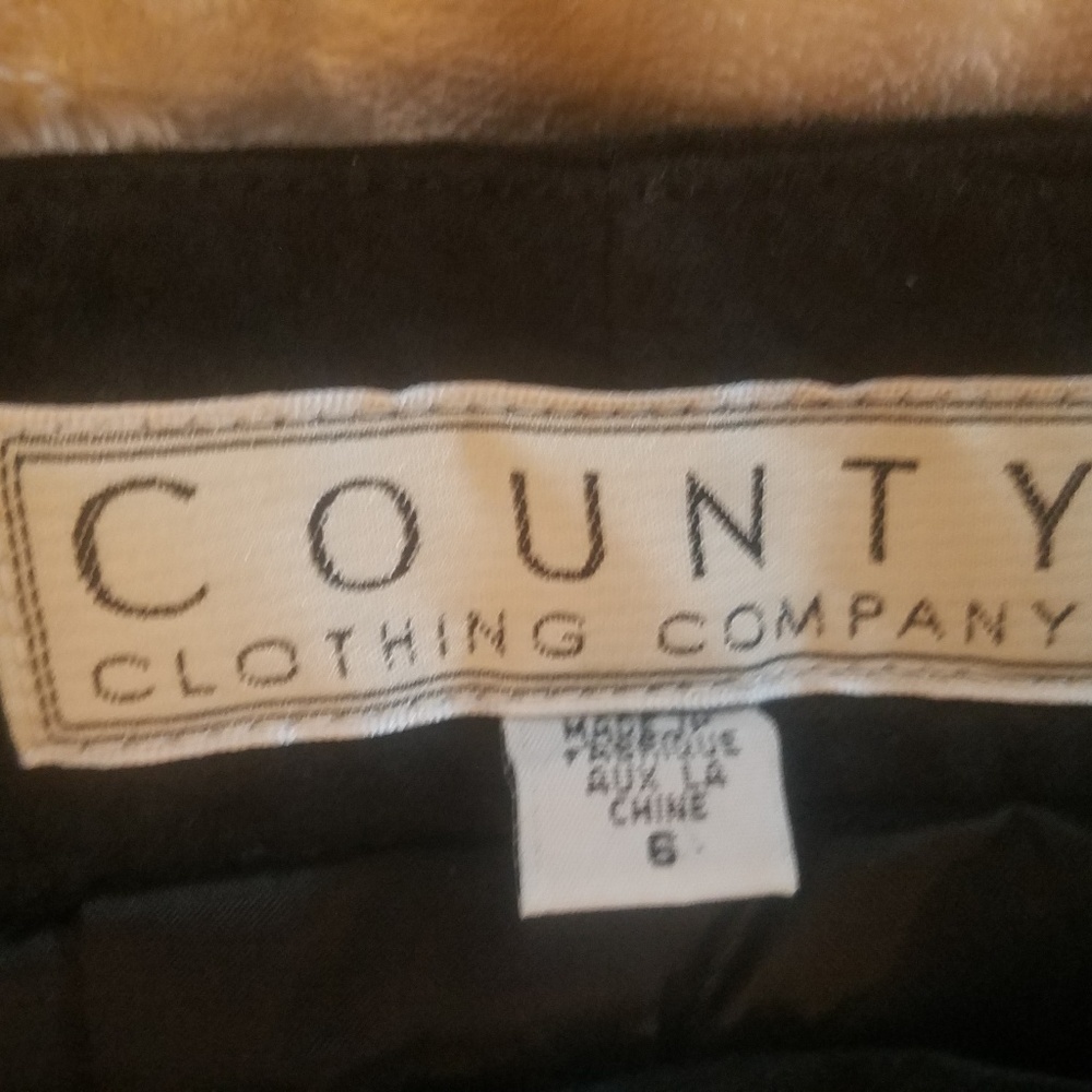 County Clothing Co suede cowboy bootcut pants